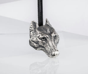 Wolf Pendant Sterling Silver Viking Amulet