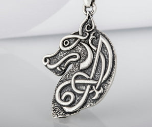 Celtic Wolf Sterling Silver Animal Pendant