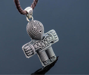 Viking Crucifix Pendant Sterling Silver Unique Jewelry