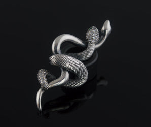 Snake Pendant with Cubic Zirconia Sterling Silver Jewelry