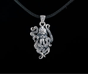 Kraken Symbol Pendant Sterling Silver Norse Jewelry