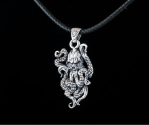 Kraken Symbol Pendant Sterling Silver Norse Jewelry