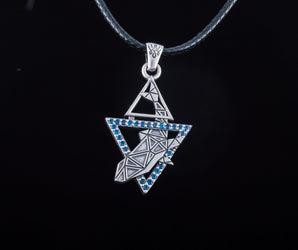Whale Pendant with Cubic Zirconia Sterling Silver Jewelry
