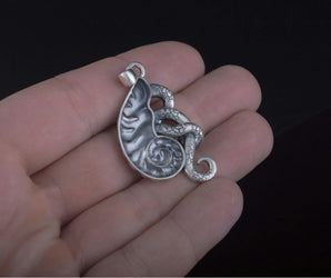 Octopus in Shell Pendant Sterling Silver Jewelry