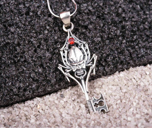925 Silver Skull Key pendant, unique fashion Jewelry