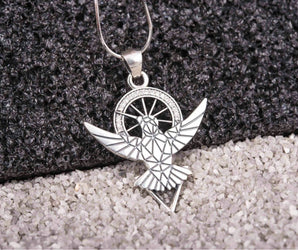 925 Silver Hummingbird pendant with Clear gems, unique fashion Jewelry