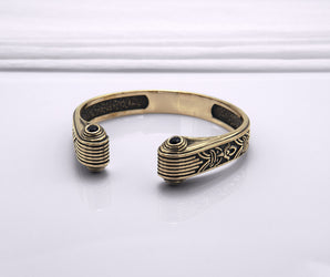 "Bronze Odin God Ornament Bracelet, Handmade Viking Jewelry"