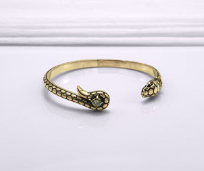 "Handmade Textured Snake Bracelet, Unique Bronze Jewelry"