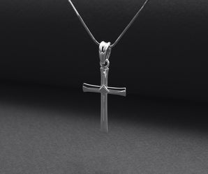 Sterling Silver Unique Cross Pendant, Handmade Christian Jewelry