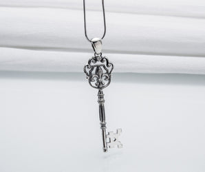 925 Silver Classic Key Pendant, Unique Handmade Jewelry