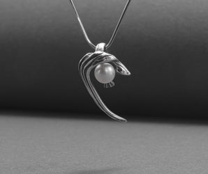 Unique 925 Silver Lizard Pendant With Gem, Handmade Jewelry