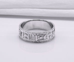 950 Platinum Egypt Symbol Ring, Unique Handmade Jewelry