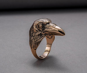 Raven Bronze Viking Ring