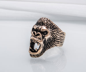 Ape Bronze Animal Monkey Ring Unique Jewelry