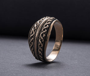 Beautiful Ring with Viking Ornament Bronze Unique Jewelry