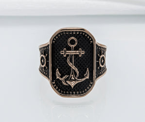 Anchor Symbol Bronze Norse Ring