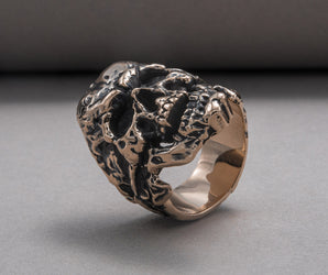 Unique Skull Ring Bronze Biker Jewelry