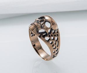 Skull Simple Bronze Unique Ring Biker Jewelry