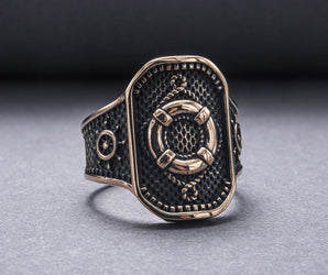 Ring with Lifebuoy Bronze Handcrafted Jewelry