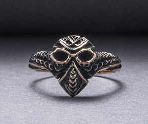 Mask ring Bronze Handmade Jewelry