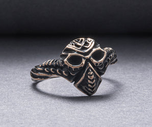 Mask ring Bronze Handmade Jewelry