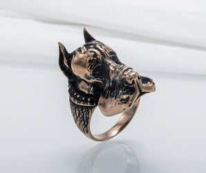 Ring with Dog Bronze Handmade Jewelry
