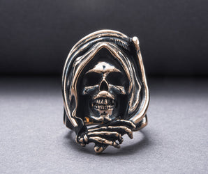 Bronze Face of the Death ring, Unique handcrafted Jewelry