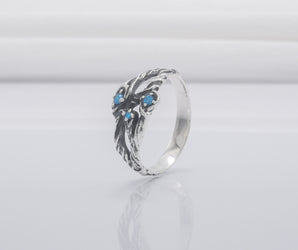 925 Silver Handmade Ring With Blue Gems, Unique Fashion Jewelry
