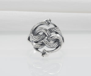 Ouroboros Snake Sterling Silver Ring, Handmade Jewelry