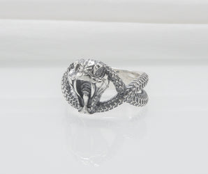 Unique Snake 925 Silver Ring, Handcrafted Jewelry