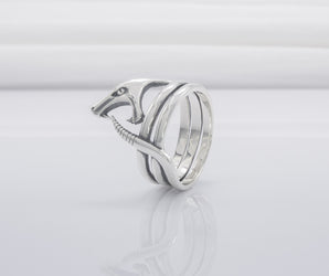 Snake Minimalist 925 Silver Ring, Handcrafted Jewelry