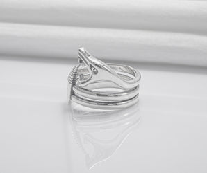 Snake Minimalist 925 Silver Ring, Handcrafted Jewelry