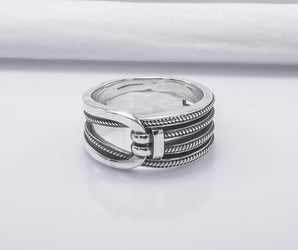 Minimalistic Chain Sterling Silver Ring, Handcrafted Jewelry
