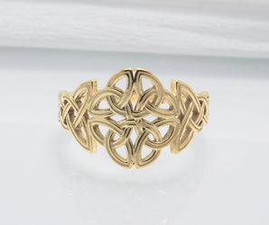 14K Gold Celtic Ornament Ring Handmade Celtic Ring
