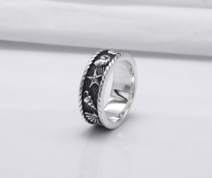 Sterling Silver Ocean Band Ring, Handmade Jewelry