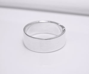 Ukrainian Trident Sterling Silver Smooth Ring, Made in Ukraine Jewelry