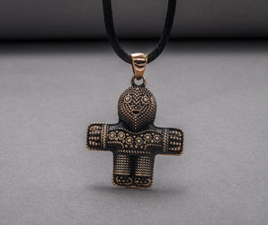 Viking Crucifix Pendant Bronze Unique Jewelry
